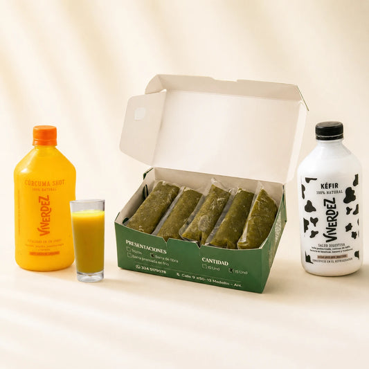 Combo Viverdez shot de curcuma jugos verdes y kefir - vista principal