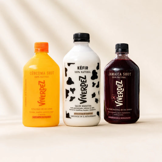 Combo antiinflamatorio Viverdez shot de curcuma kefir y jamaica - vista principal